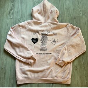 drmers club - be kind world tour pink zip up hoodie